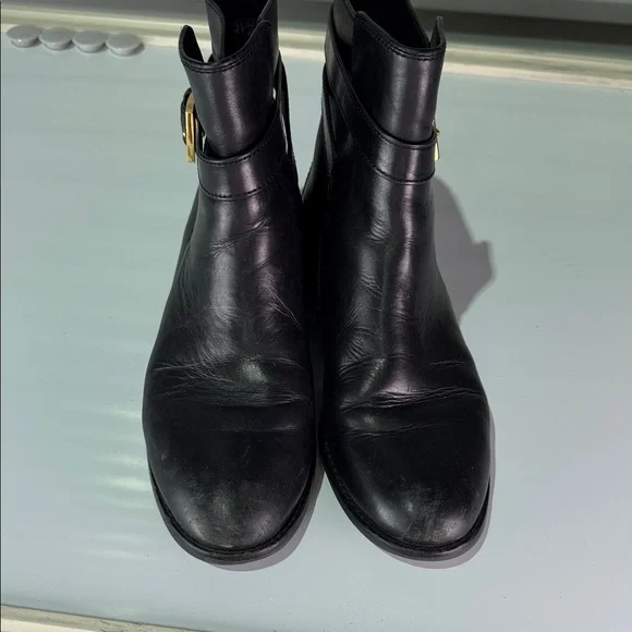 Tory Burch Brooke Black Leather Ankle Boots - Picture 7 of 14